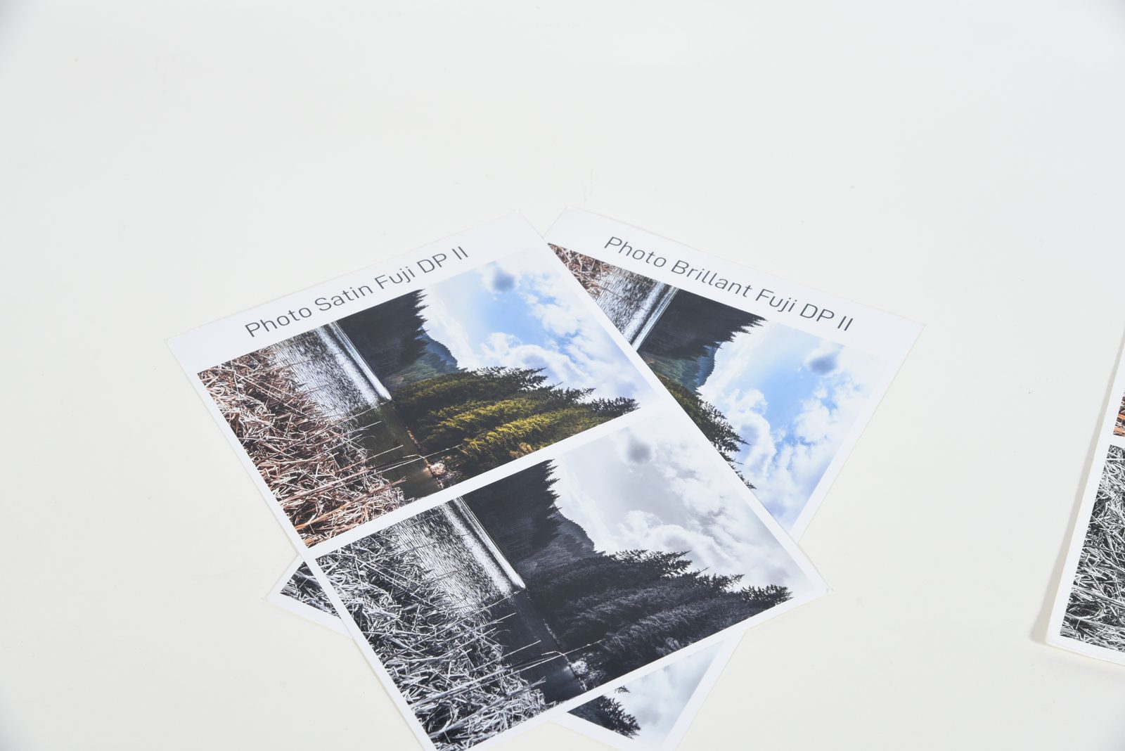 Échantillons de tirages sur papier Fujifilm Crystal Archive DP II satiné et brillant
